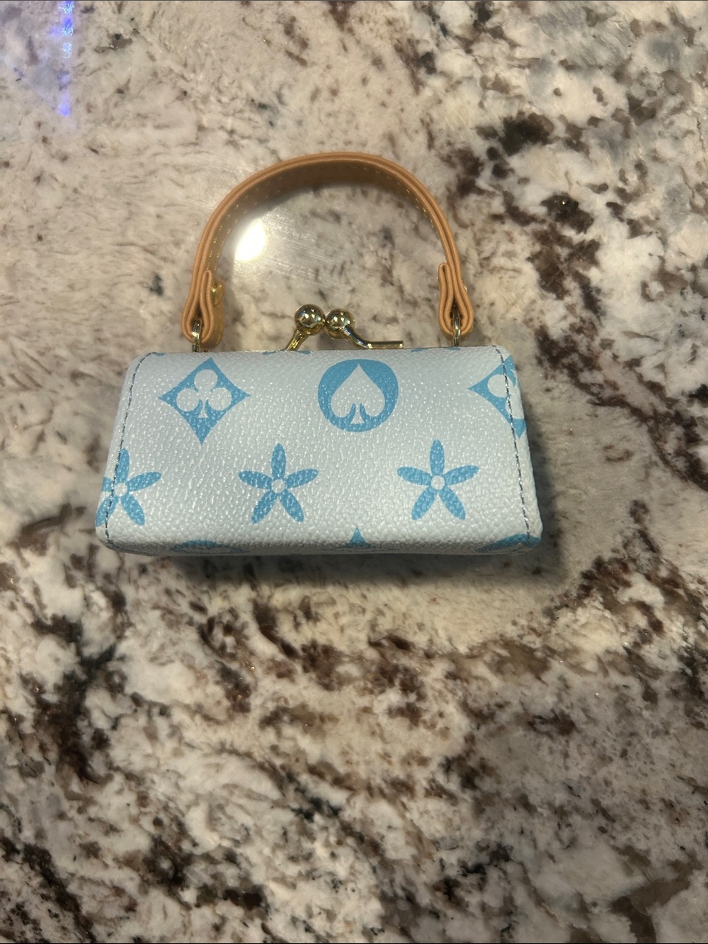 Mini Top-Handle mini Bag in White and Light Blue new - Picture 2 of 8